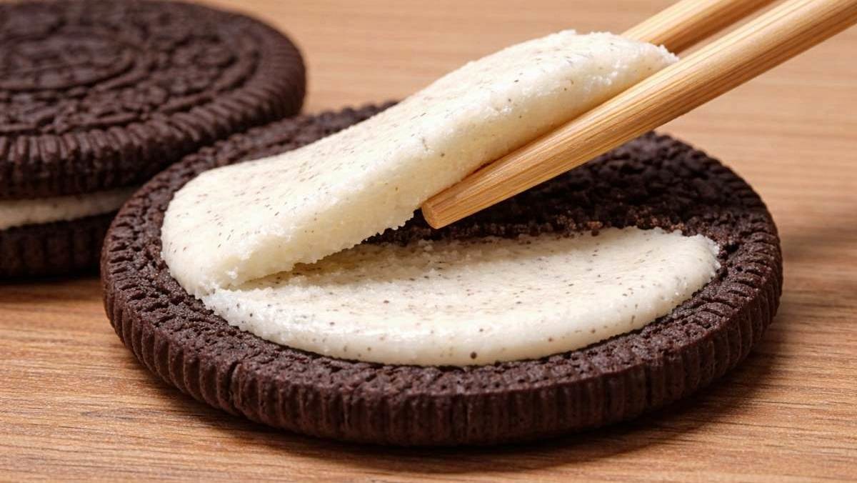 '오레오 과자 사이 크림을 싹 분리해 보세요…돈 아꼈다고 엄마가 칭찬해요' 기사 내용을 바탕으로 제작한 자료사진.