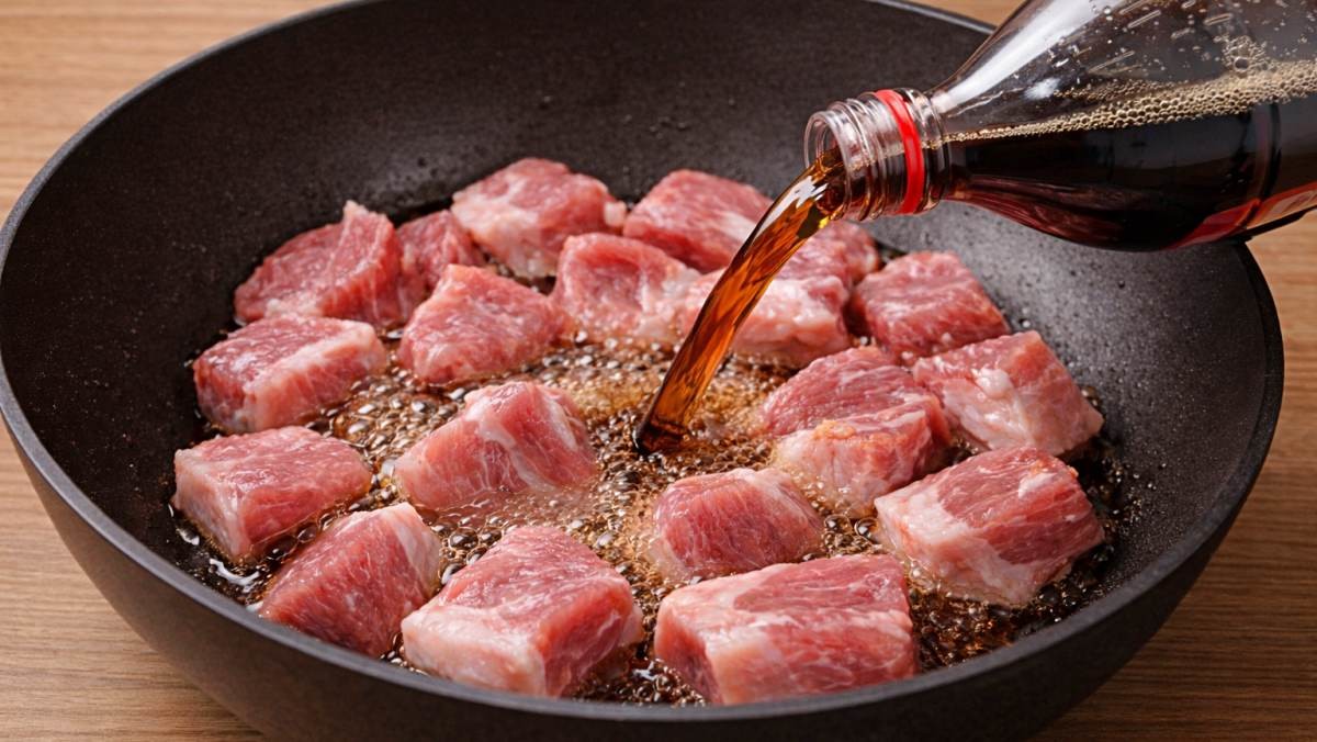 '돼지 목살에 콜라를 부으면 벌어지는 일?!' 기사 내용 토대로 AI툴 활용해 제작한 자료사진.