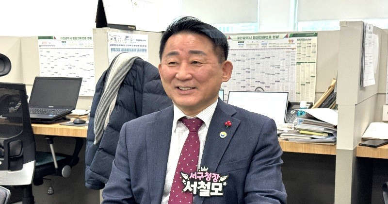 서철모 대전 서구청장이 7일 대전시청 기자실을 방문해 대전·충남 통합 필요성에 공감하고 있다고 말했다. / 사진= 김지연 기자