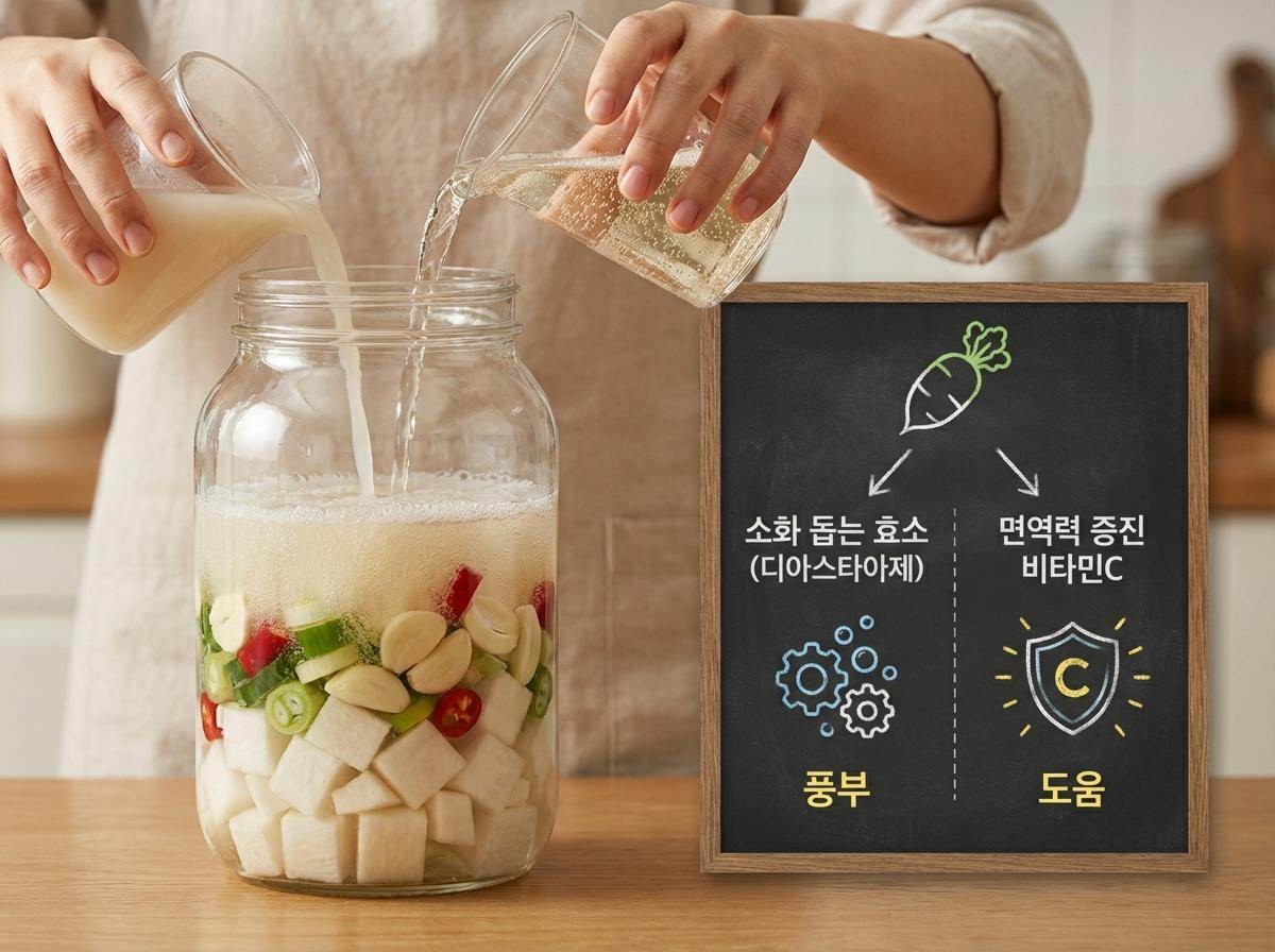 건강과 영양에도 좋은 '사이다 동치미'. 기사 내용 토대로 AI툴 활용해 제작한 자료사진.
