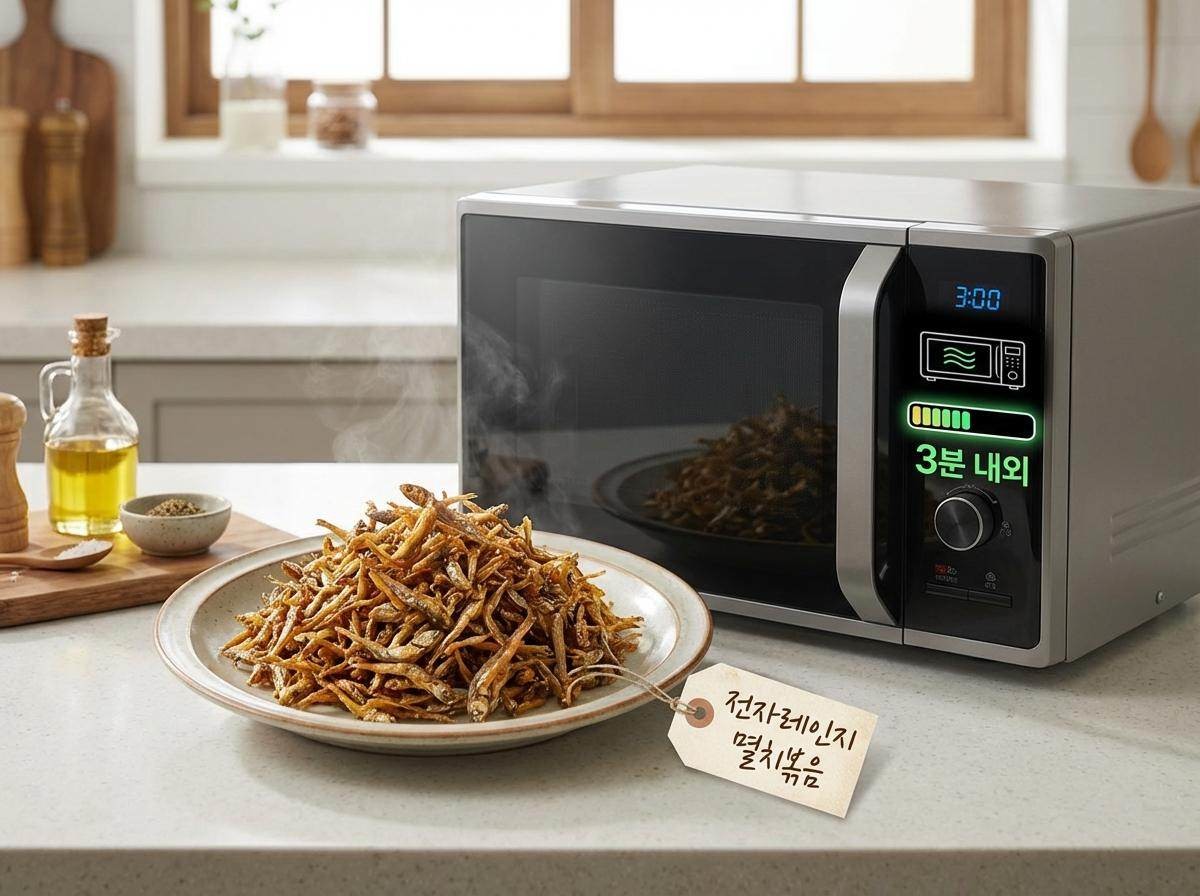 '전자레인지로 뚝딱 만드는 간단 멸치볶음' 기사 내용 토대로 AI툴 활용해 제작한 자료사진.