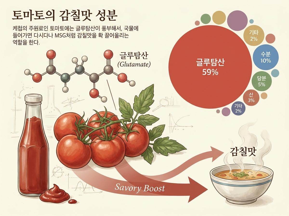 '김치찌개에 케첩을 넣었을 때 감칠맛 더 올라가는 이유?!' 기사 내용 토대로 AI툴 활용해 제작한 자료사진.