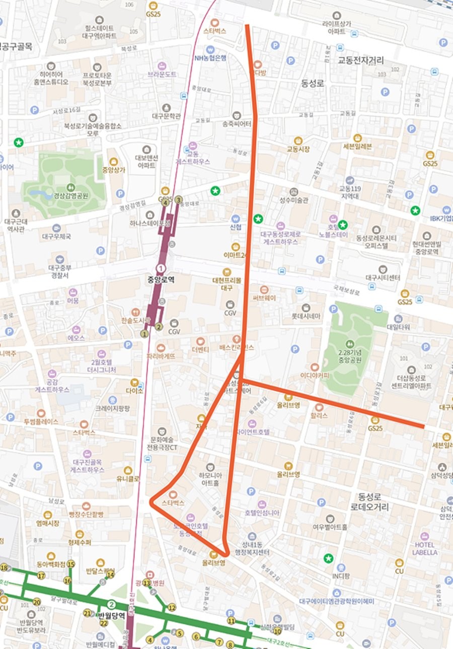 대구 동성로 특정구역 위치도. / 대구시 제공