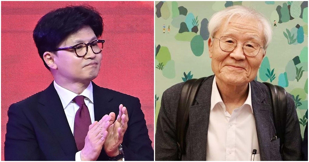 한동훈(왼쪽) 전 국민의힘 대표와 조갑제 조갑제닷컴 대표. / 뉴스1