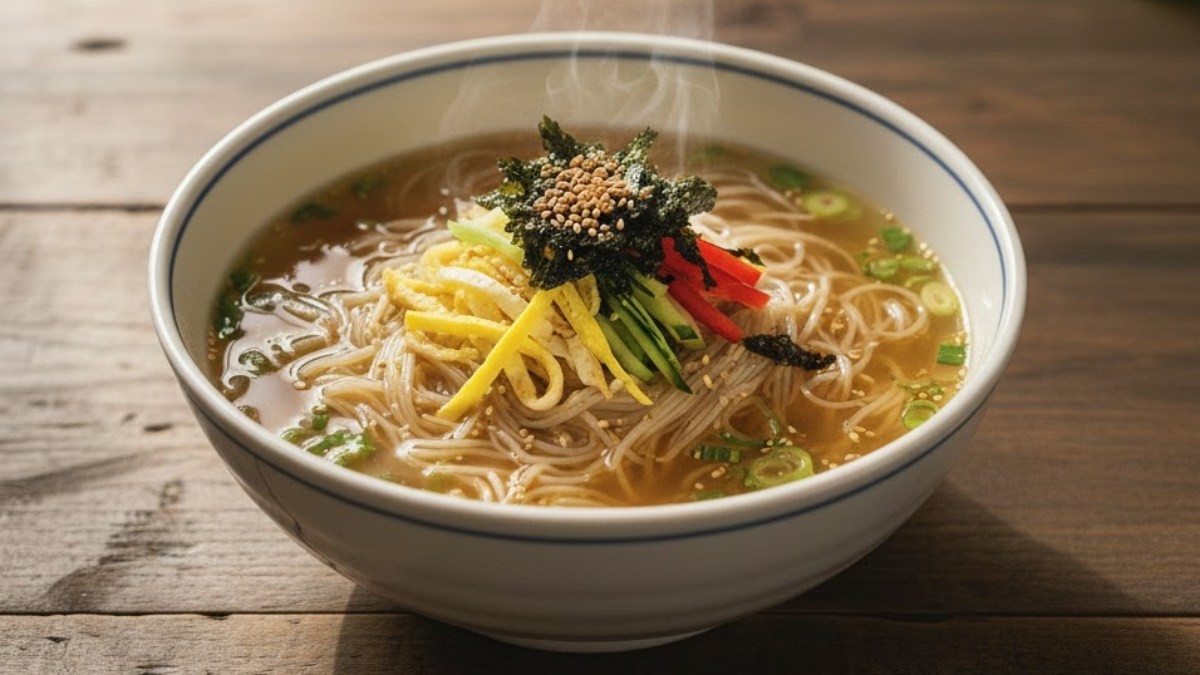 잔치국수의 모습. AI가 생성한 자료사진.
