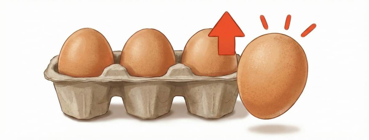 올바른 계란 보관법의 핵심은 '뾰족한 쪽'을 '아래'로 향하게 두는 것이다. 겉보기에는 사소한 차이지만, 계란 내부 구조와 미생물 노출 가능성을 고려하면 과학적 근거가 분명하다. 기사 내용 토대로 AI툴 활용해 제작한 자료사진.