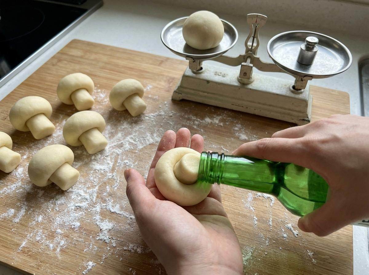 감자 반죽에 소주병으로 모양 만들기. 기사 내용 토대로 AI툴 활용해 제작한 자료사진.