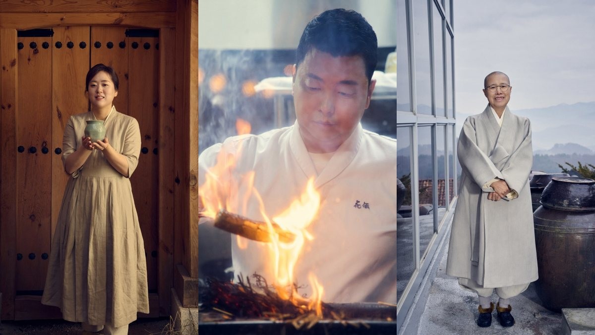 왼쪽부터 술 빚는 윤주모, 정호영, 선재스님 / 넷플릭스