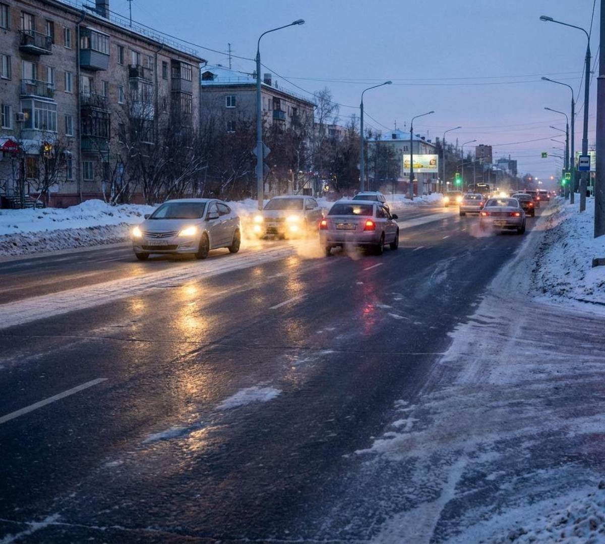 빙판길 주의 요망. 기사 내용 토대로 AI툴 활용해 제작한 자료사진.