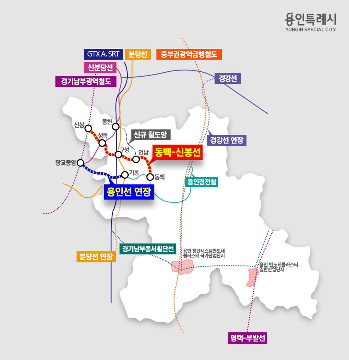 용인특례시 추진 철도 사업. / 용인특례시