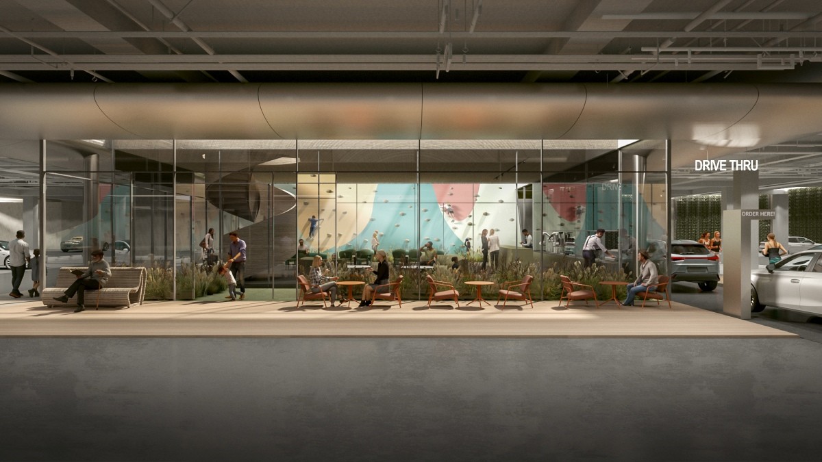 드라이브스루 ‘Park and Ride’ 투시도 / 롯데건설 제공