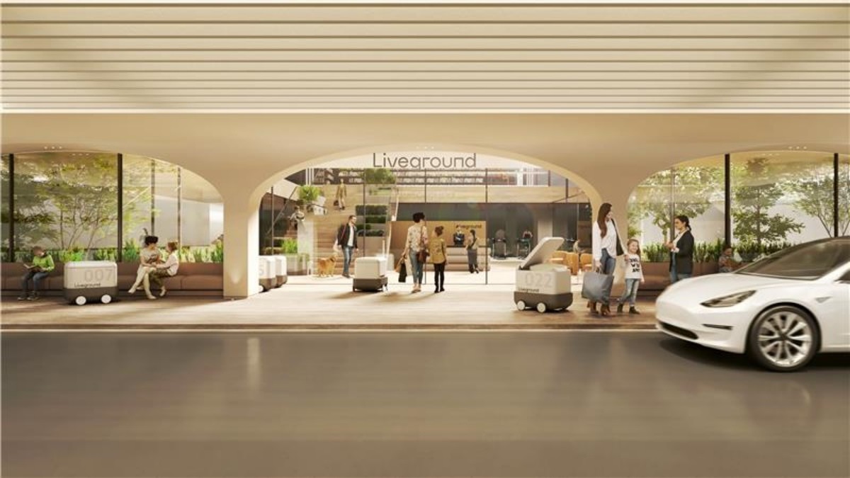 미래형 커뮤니티 허브 ‘Welcome Concourse’ 투시도 / 롯데건설 제공