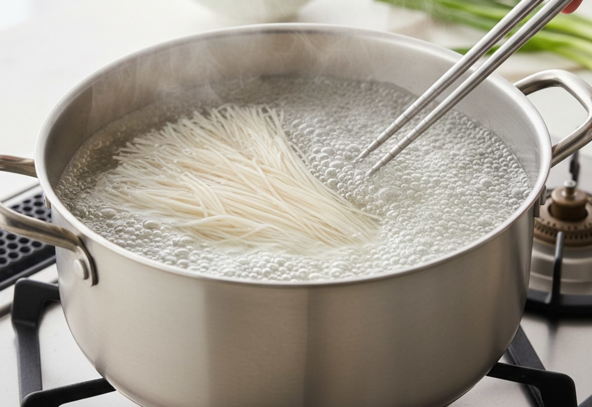 소면 삶는 장면 (기사 이해를 돕기 위해 AI로 제작됨)