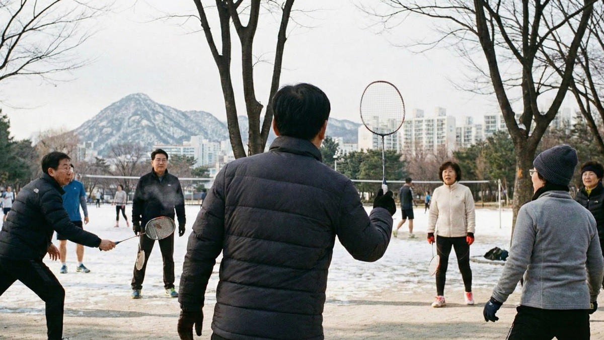 배드민턴을 치는 시민들 / AI 생성 이미지