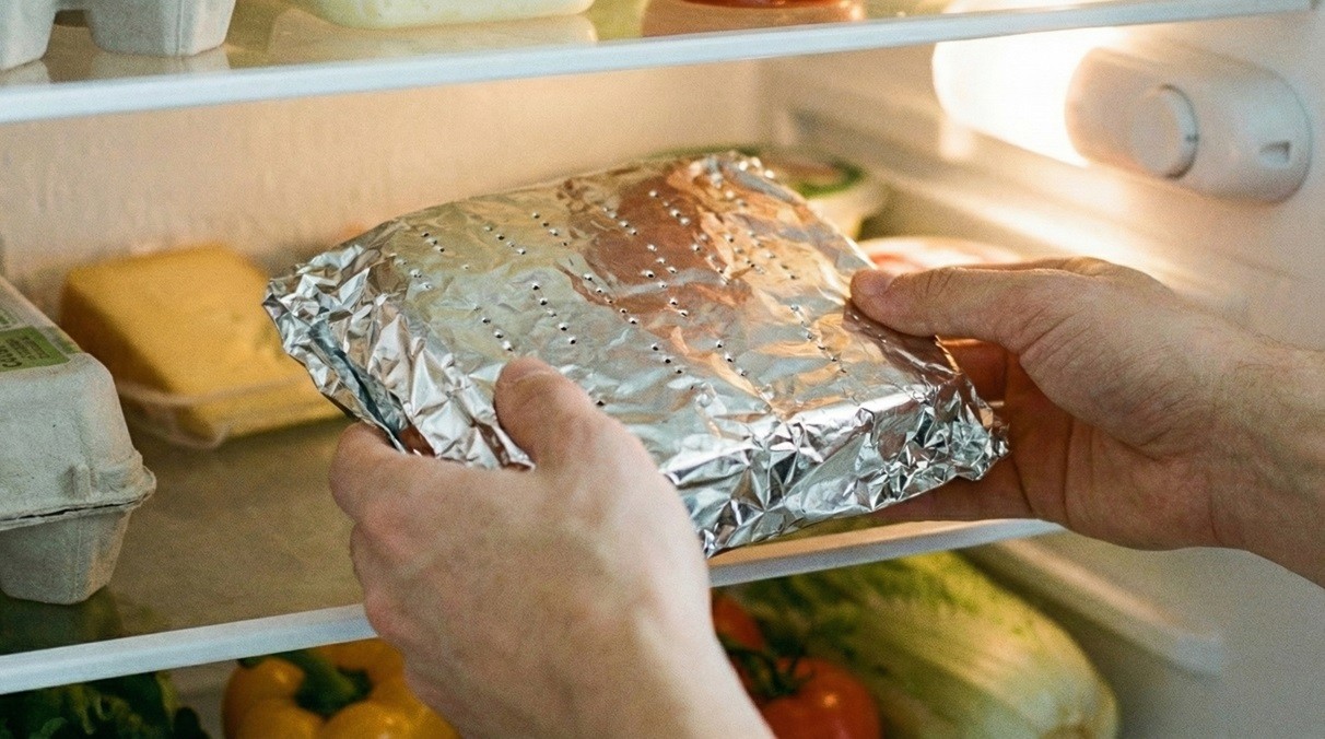 식빵으로 만든 탈취제를 냉장고에 넣는 모습 / AI 생성 이미지