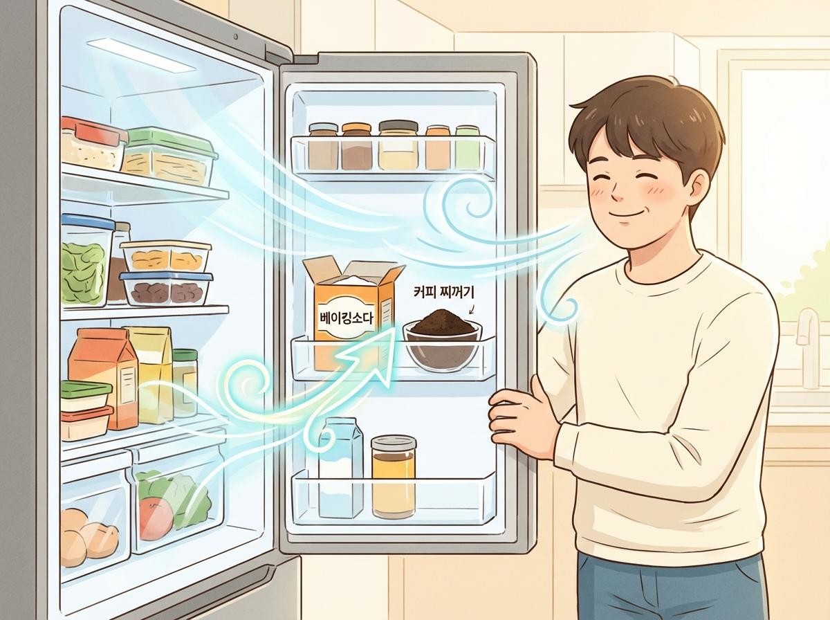 식빵 외에도 커피 찌꺼기, 베이킹소다 등을 냉장고 탈취제로 활용할 수 있다. / AI 생성 이미지