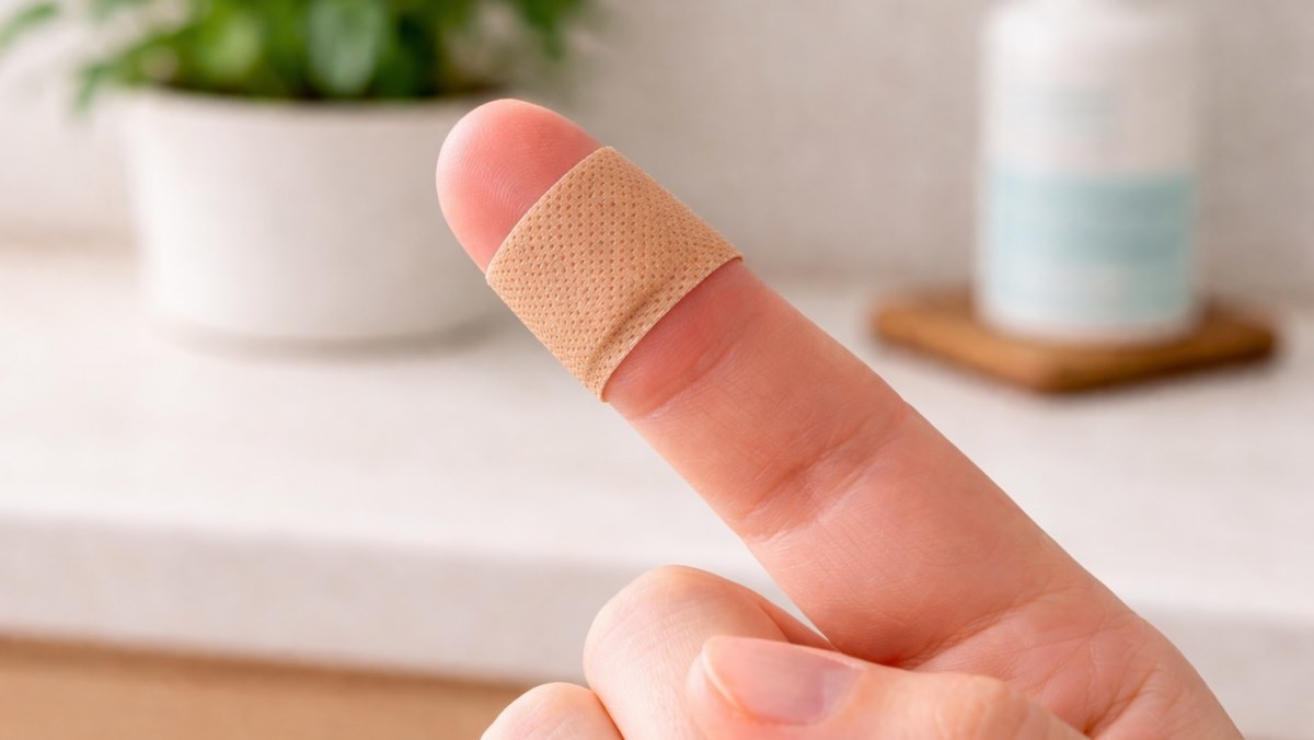 손가락에 반창고를 붙인 모습 (기사 이해를 돕기 위해 AI로 제작됨)