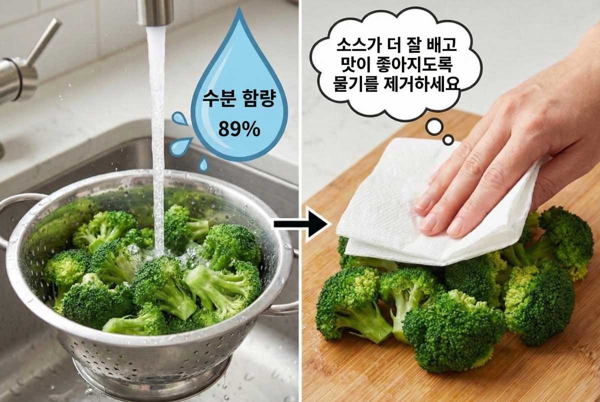 브로콜리 데치기. 기사 내용 토대로 AI툴 활용해 제작한 자료사진.