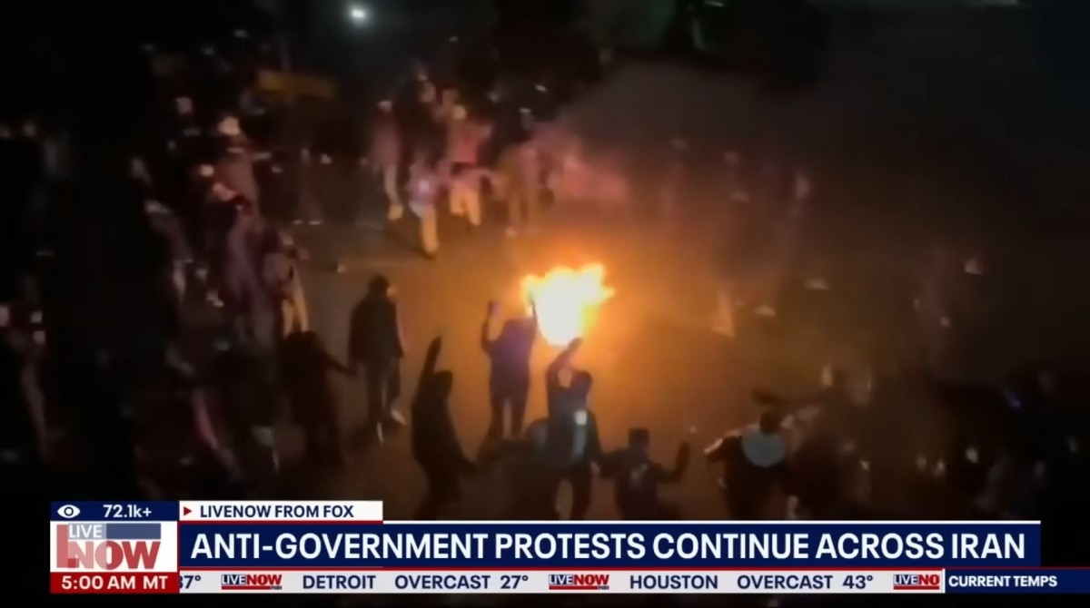 이란 시위 소식을 전하는 'LiveNOW from FOX' 유튜브 채널 캡처