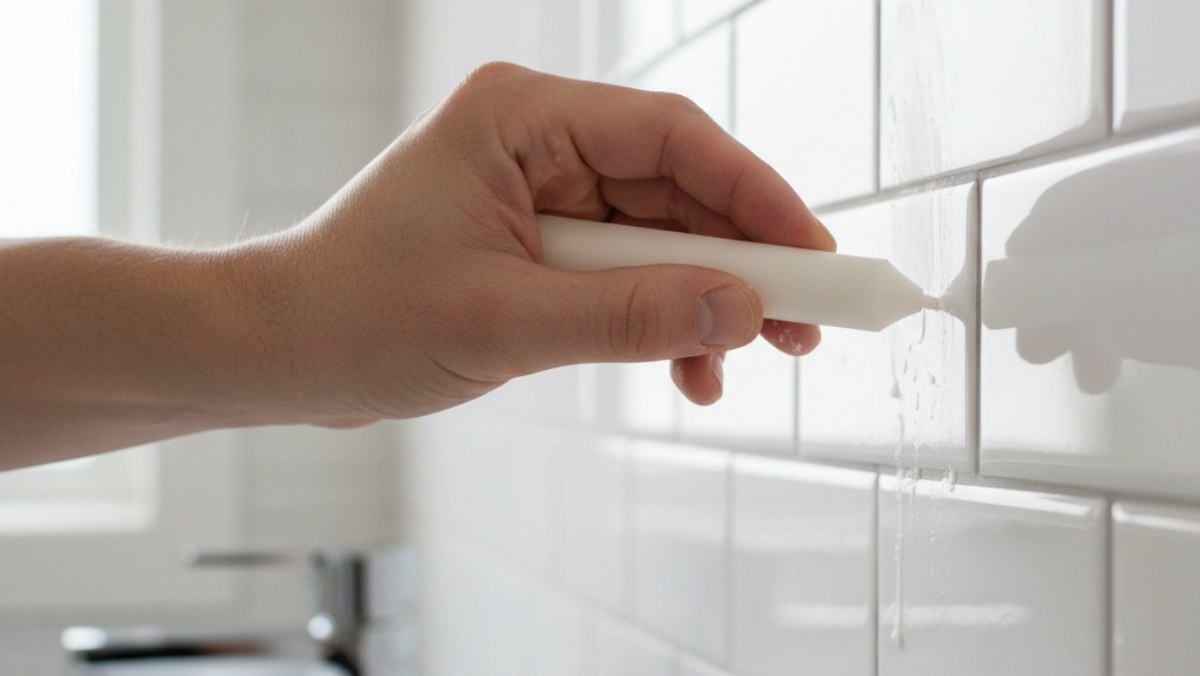 양초를 타일에 문지르는 모습 (AI 사진)