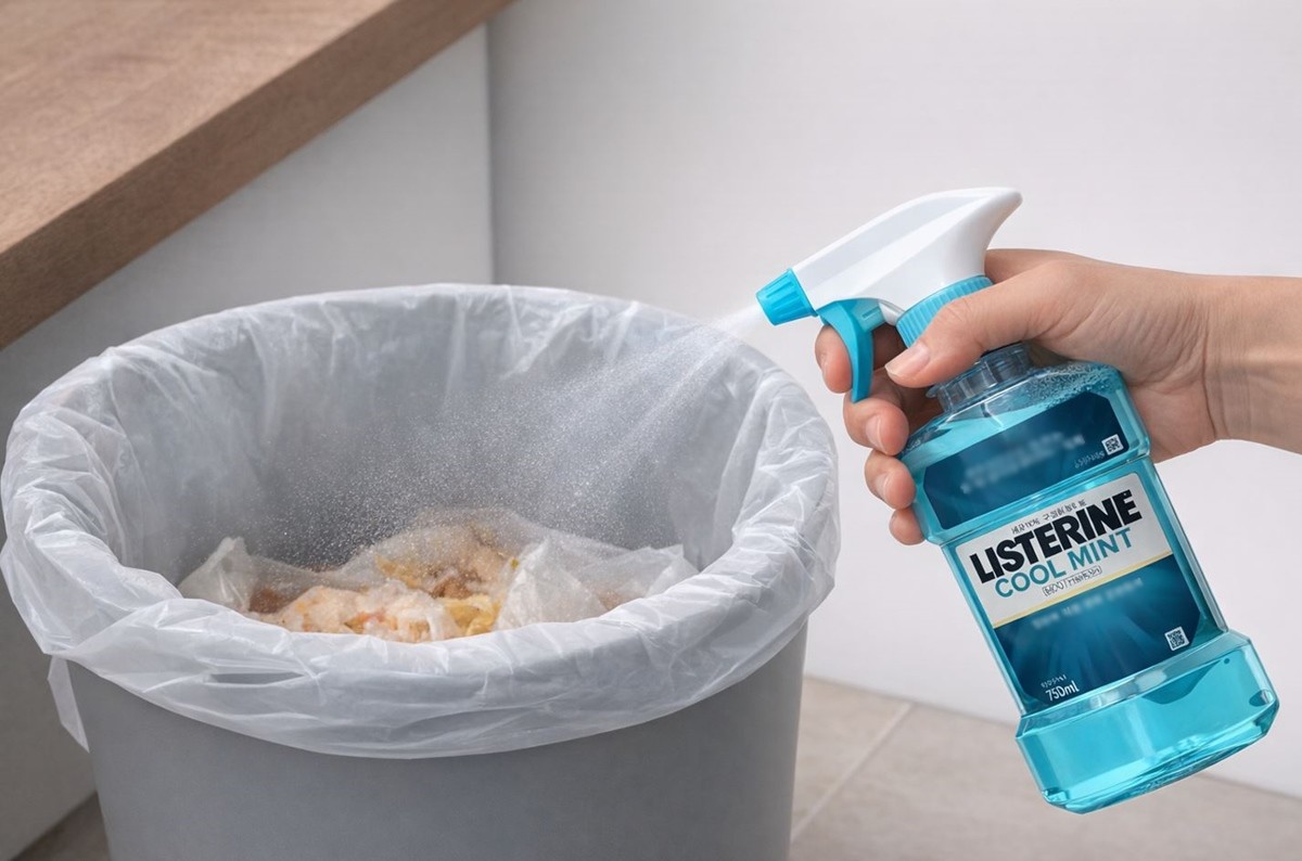 리스테인을 쓰레기통 주변에 뿌리는 모습. 기사 이해를 돕기 위해 AI를 활용해 제작한 자료 사진입니다. 실제 모습과 다소 차이가 있을 수 있습니다.