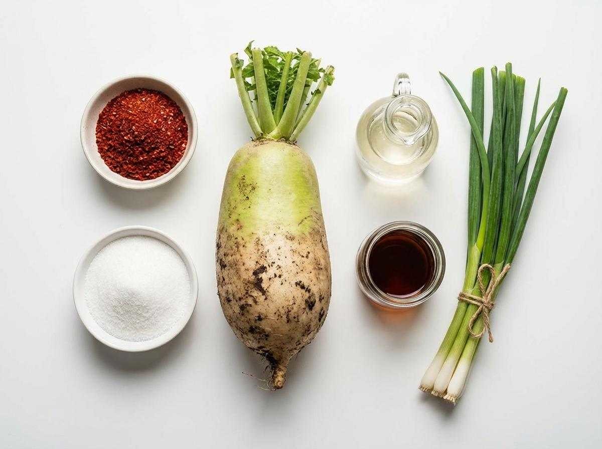 '54321 무생채' 만들기 준비 재료들. 기사 내용 토대로 AI툴 활용해 제작한 자료사진.