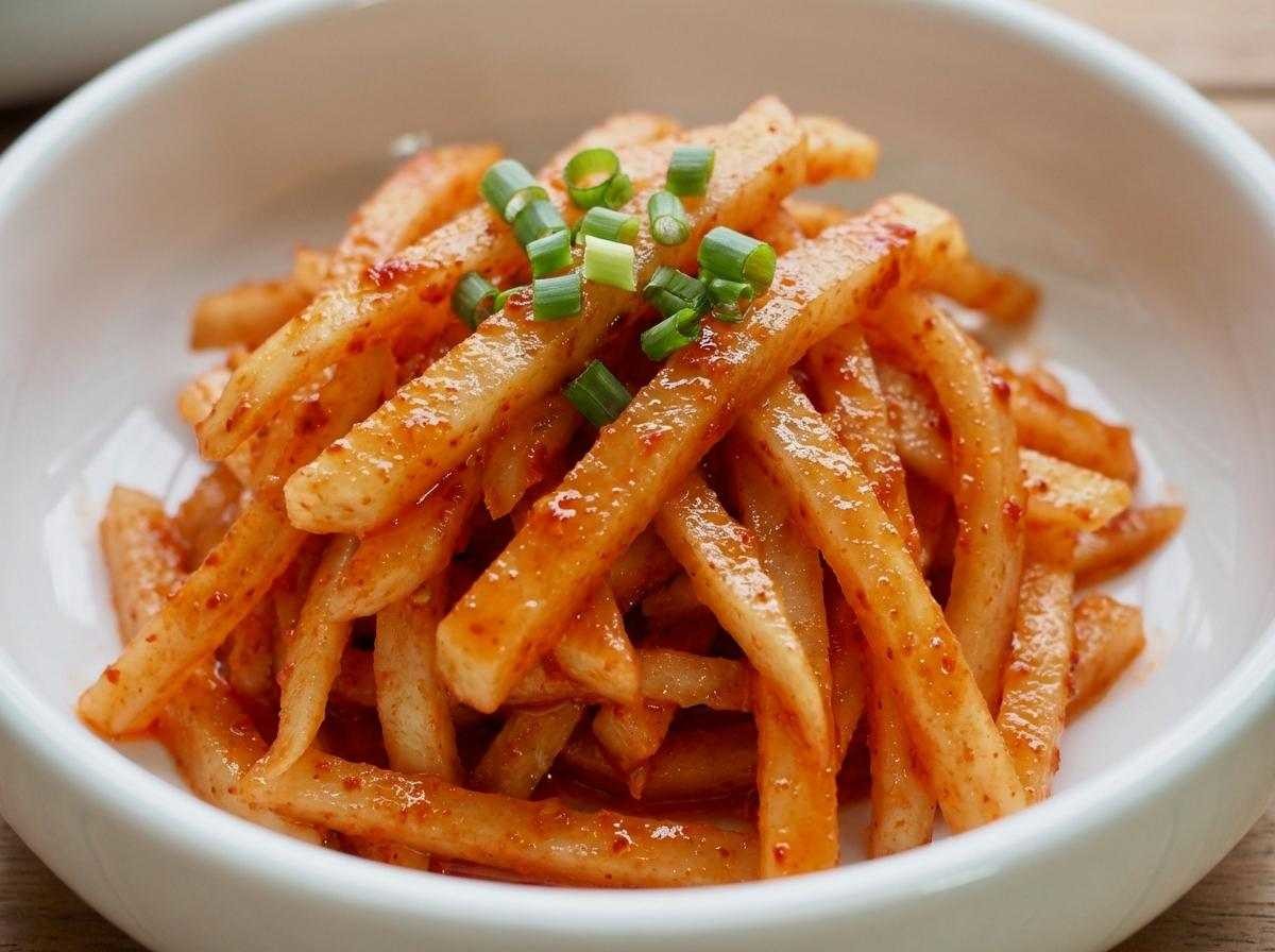 맛깔난 무생채. 기사 내용 토대로 AI툴 활용해 제작한 자료사진.