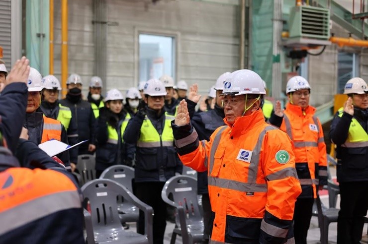 한국남부발전 김준동 사장이 발전 현장 안전관리 강화를 위해 직접 현장을 찾았다. / 사진제공=남부발전