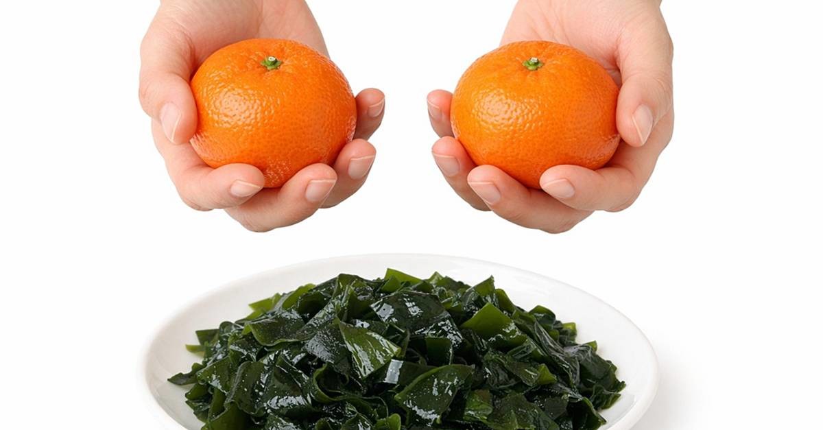 겨울 미역에 귤 2개. 기사에 대한 이해를 돕기 위해 AI 툴로 제작한 자료 사진