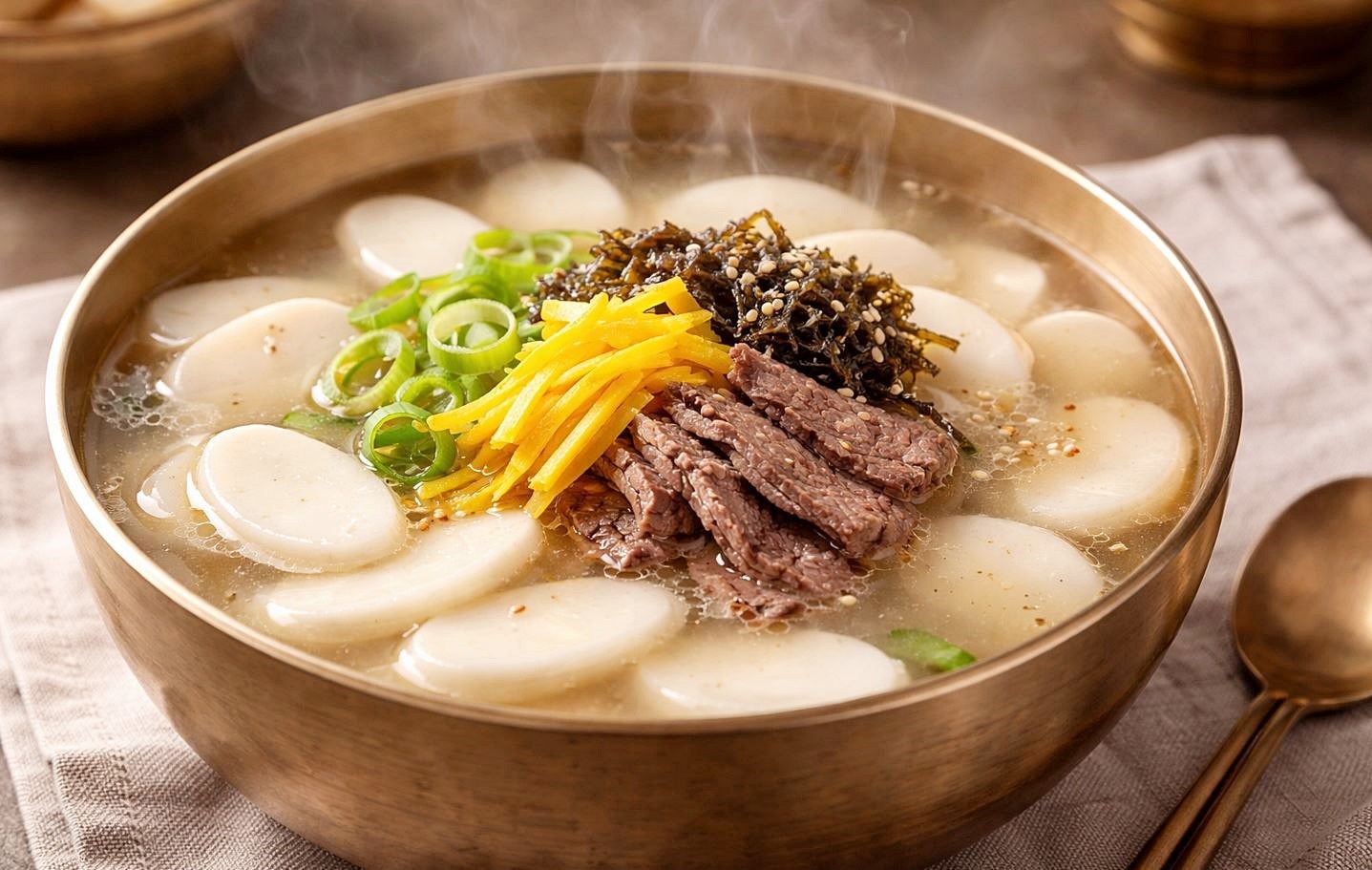 설날 떡국 모습. 기사 이해를 돕기 위해 AI를 활용해 제작한 자료 사진입니다.