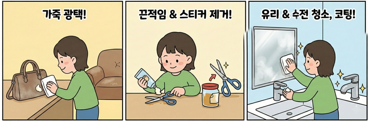 [만화] 쓰지 않는 핸드크림은 생활 곳곳에 재활용할 수 있다. AI툴로 생성됐습니다.