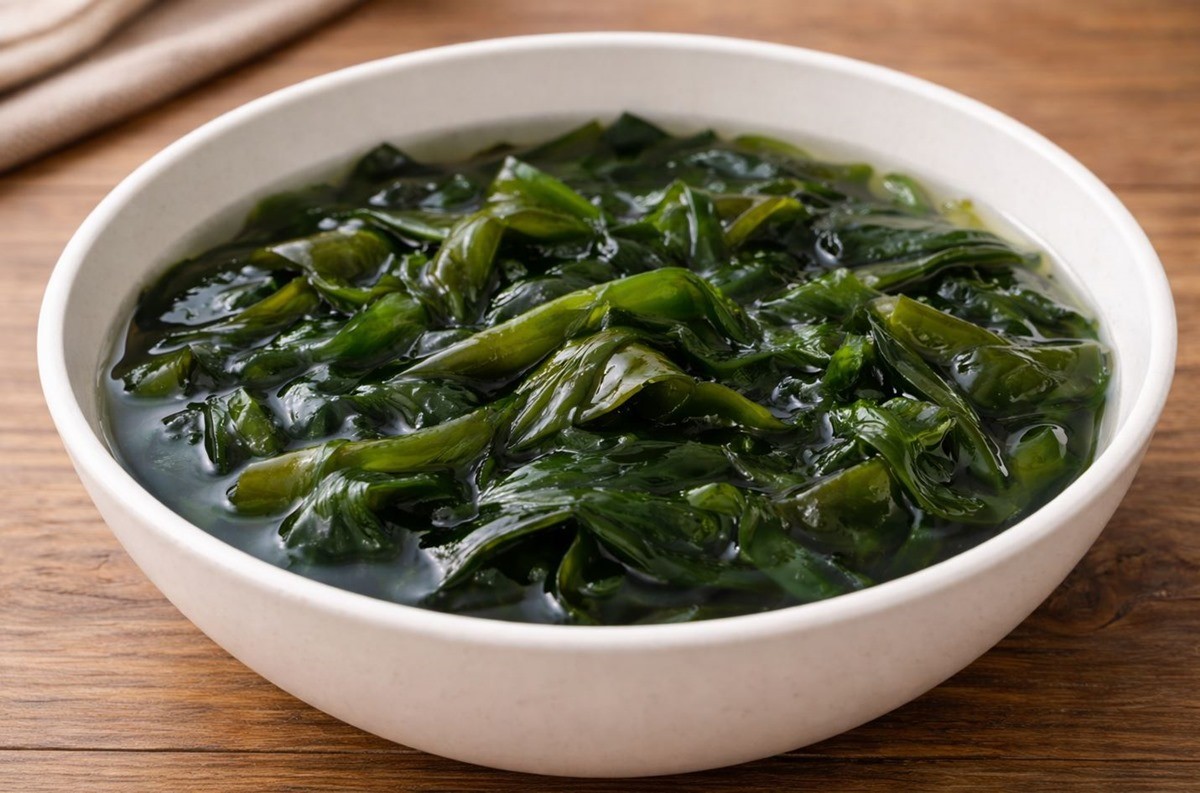 미역 모습. 기사 이해를 돕기 위해 AI를 활용해 제작한 자료 사진. 미역에는 다양한 항산화 성분이 풍부하게 함유돼 있어 혈액 내에서 불필요한 독소가 생성되는 것을 억제하고 활성산소로 인한 혈관 손상을 막는 데 도움을 준다.