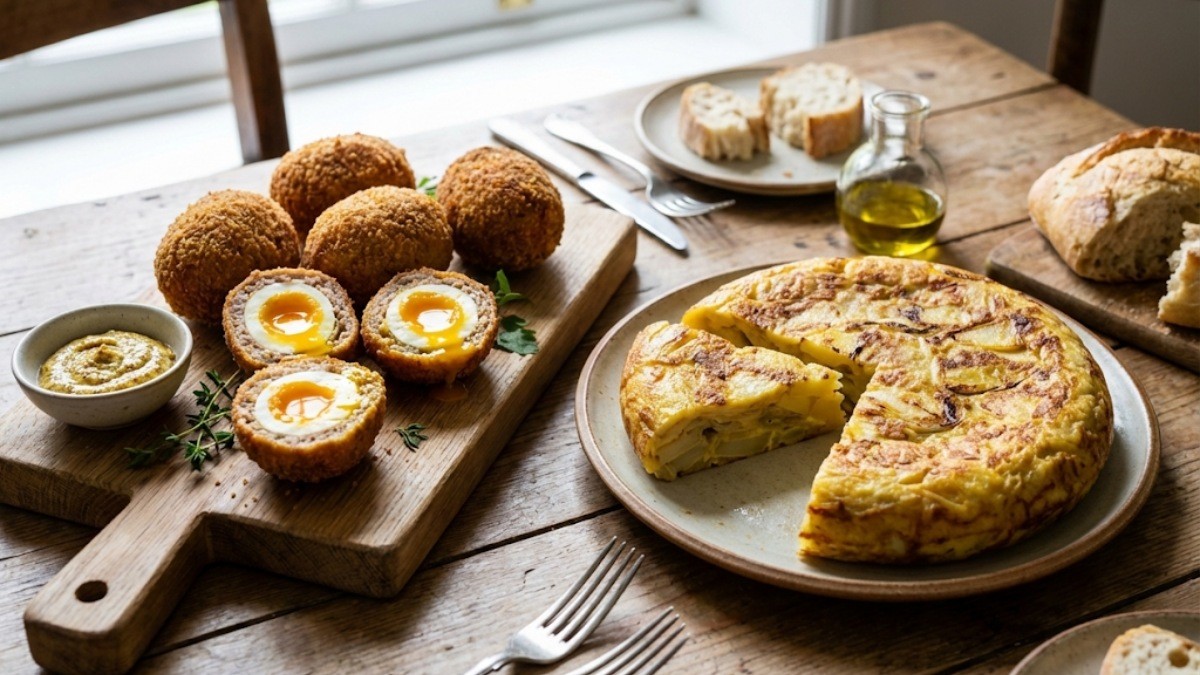 맛있는 스카치 에그, 토르티야 데 파파타스 / 기사 내용 이해를 돕기 위해 제작한 AI 이미지