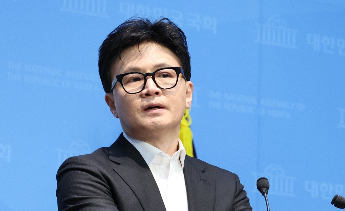 한동훈 전 국민의힘 대표가 14일 서울 여의도 국회 소통관에서 당 윤리위원회 제명 결정과 관련해 입장을 밝히고 있다. 자료 사진 / 뉴스1