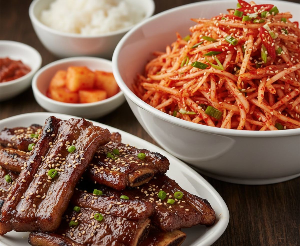 갈비와 무생채 (AI 사진)