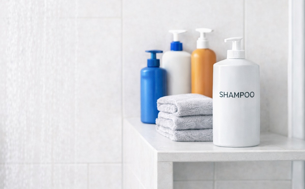 욕실에 있는 샴푸 모습. 기사 이해를 돕기 위해 AI를 활용해 제작한 자료 사진입니다.