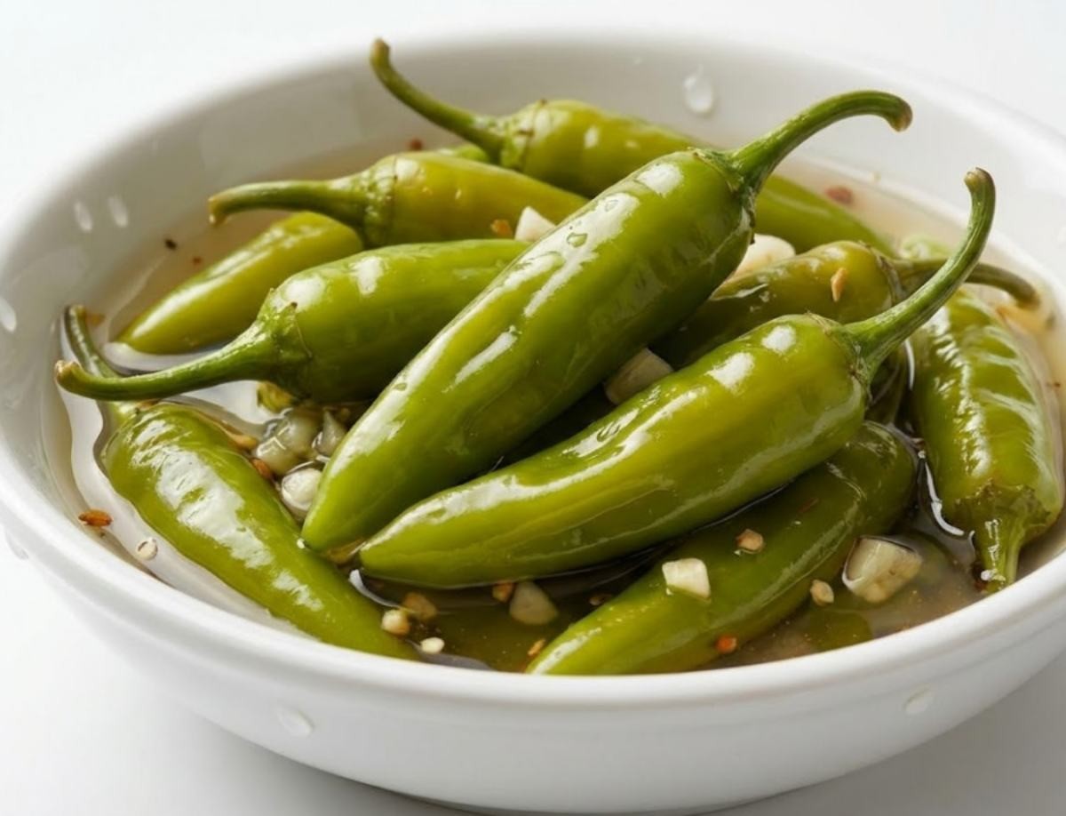 입맛 확 돋우는 초간단 고추 장아찌 반찬. 기사 내용 토대로 AI툴 활용해 제작한 자료사진.