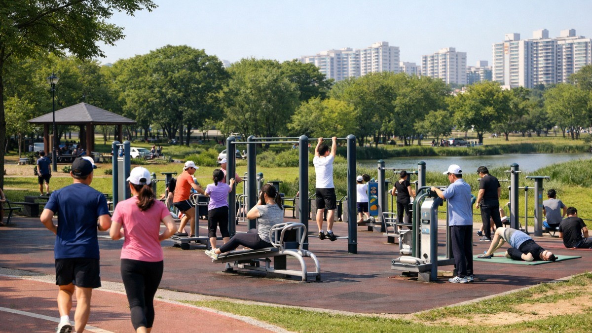 운동하는 사람들 / 기사 내용을 바탕으로 제작한 AI 이미지