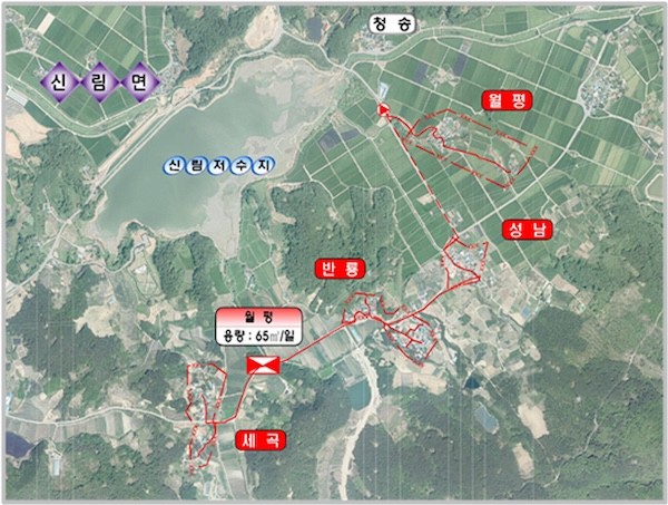 사업구역도(월평 농어촌마을 하수도 정비) / 고창군