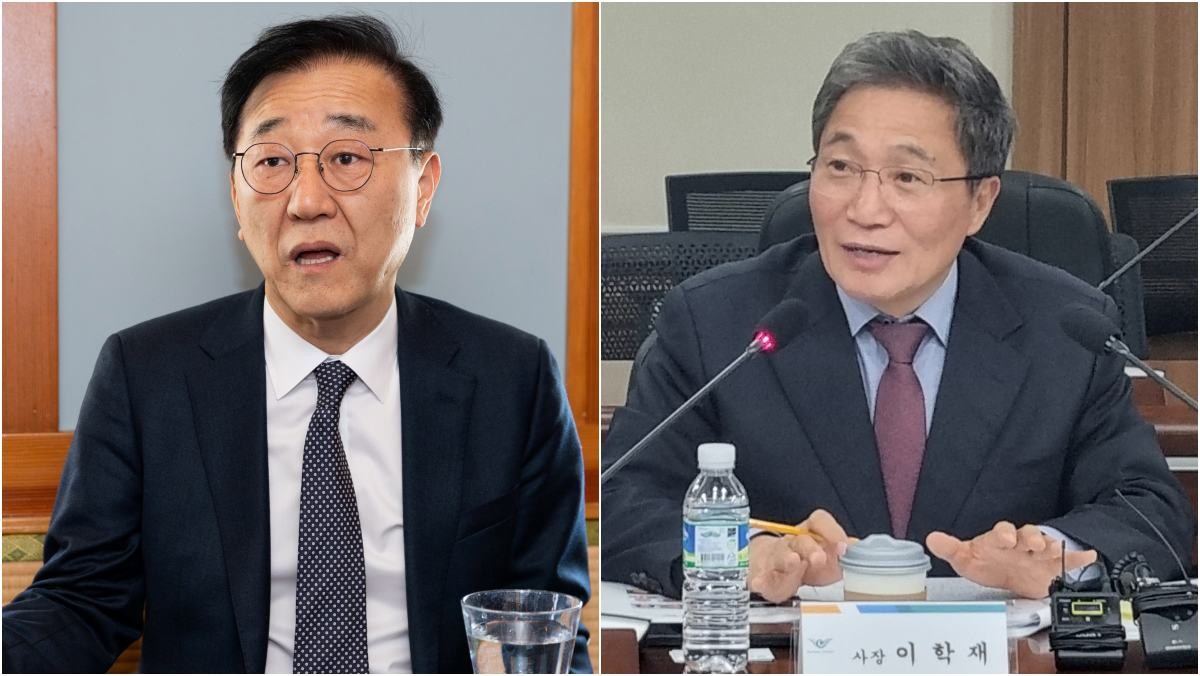 (왼)김윤덕 국토교통부 장관, (오)이학재 인천국제공항공사 사장. 자료사진. / 뉴스1 / 국토교통부, 인천국제공항공사 제공-뉴스1