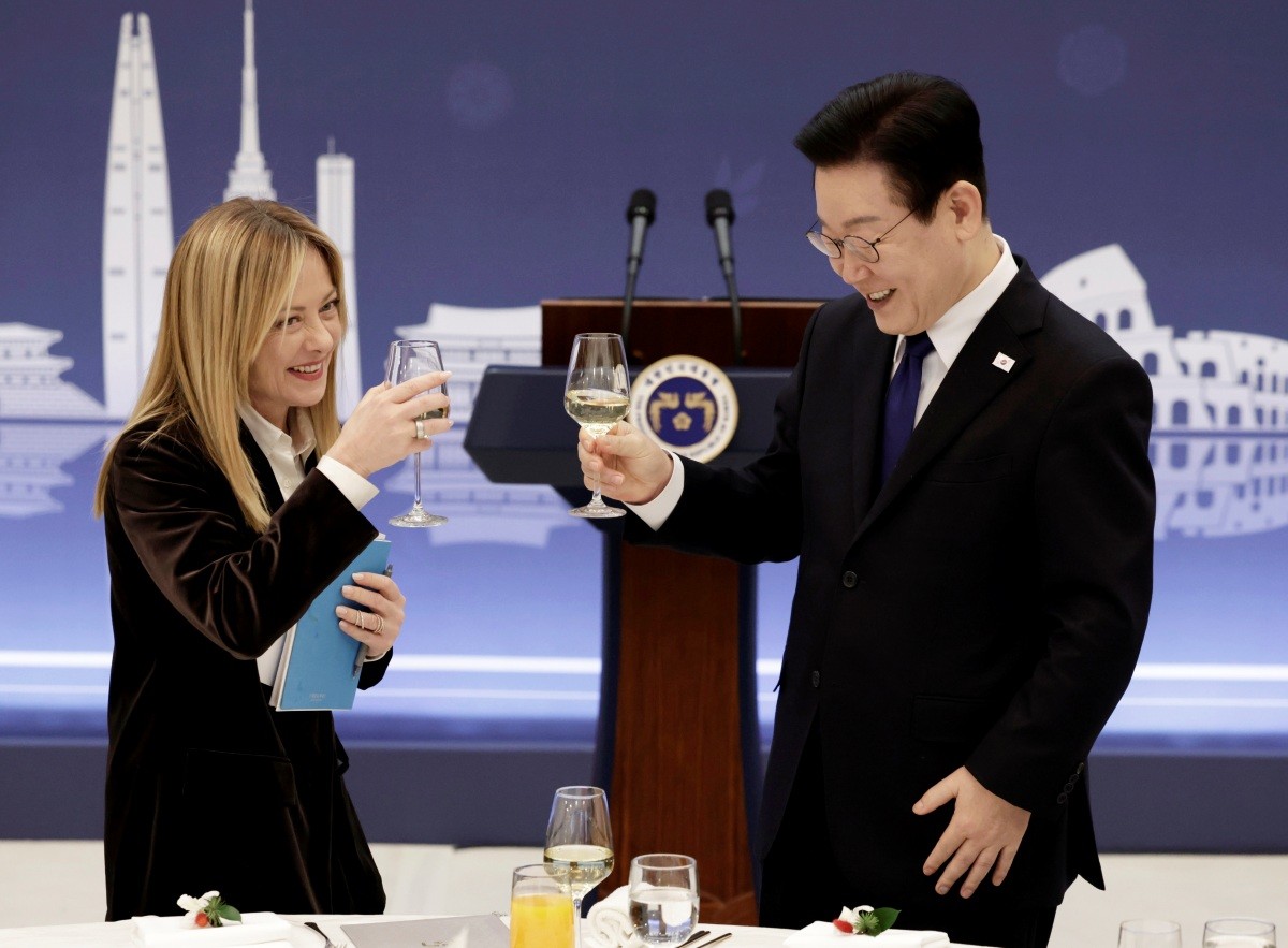 이재명 대통령이 조르자 멜로니 이탈리아 총리로부터 영화 공동제작 프로젝트 제안을 받았다며 영화산업 지원 의지를 밝혔다. / 연합뉴스