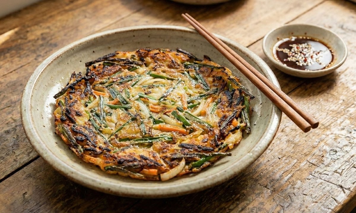 튀김가루를 사용한 부추전이 완성된 모습. 기사 이해를 돕기 위해 AI를 활용해 제작한 자료 사진입니다.