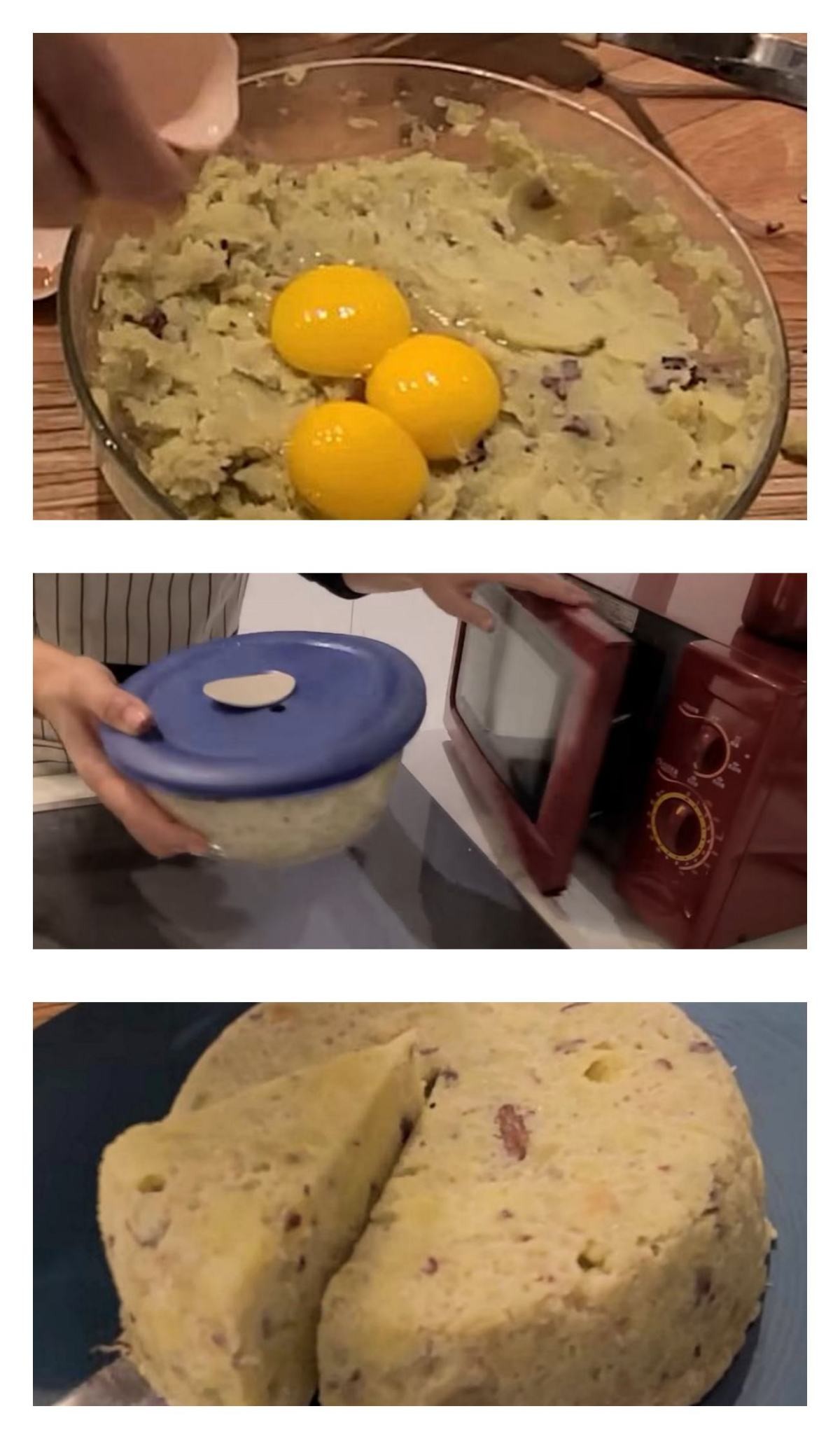 고구마빵 간단한 조리 과정. 고구마빵 반죽 만들기. 기사 내용 토대로 AI툴 활용해 제작한 자료사진.