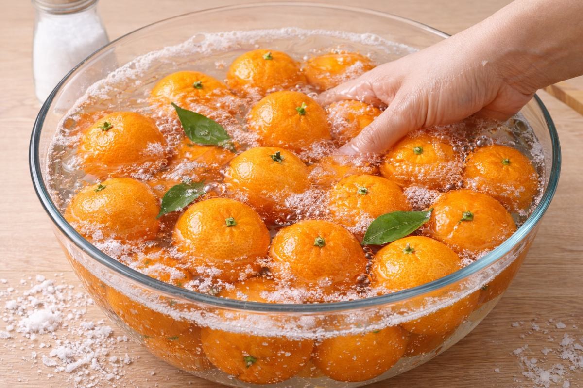 귤을 세척하는 모습 (AI로 제작됨)