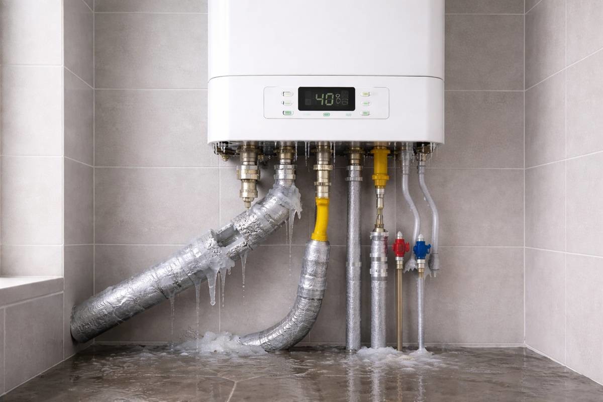 동파된 보일러.    기사에 대한 이해를 돕기 위해 AI 툴로 제작한 자료 사진