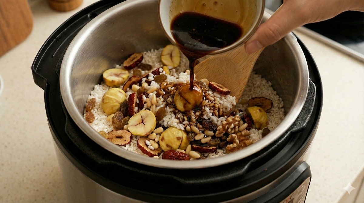 찹쌀과 밤, 대추, 견과류 등 재료를 준비한다. 기사의 이해를 돕기 위한 AI 생성 이미지