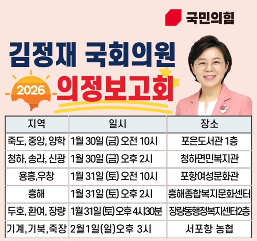 김정재 국회의원 의정보고회 카드뉴스 / 의원사무실 제공