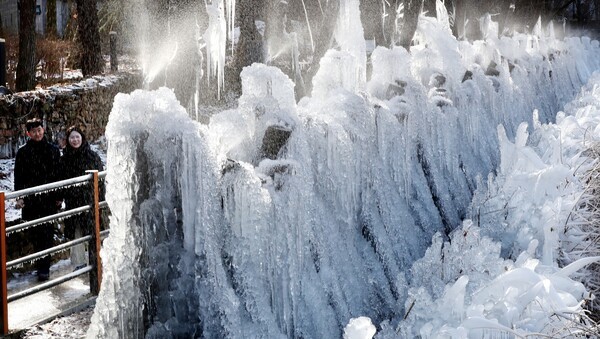 대전 동구 상소동 산림욕장 얼음동산