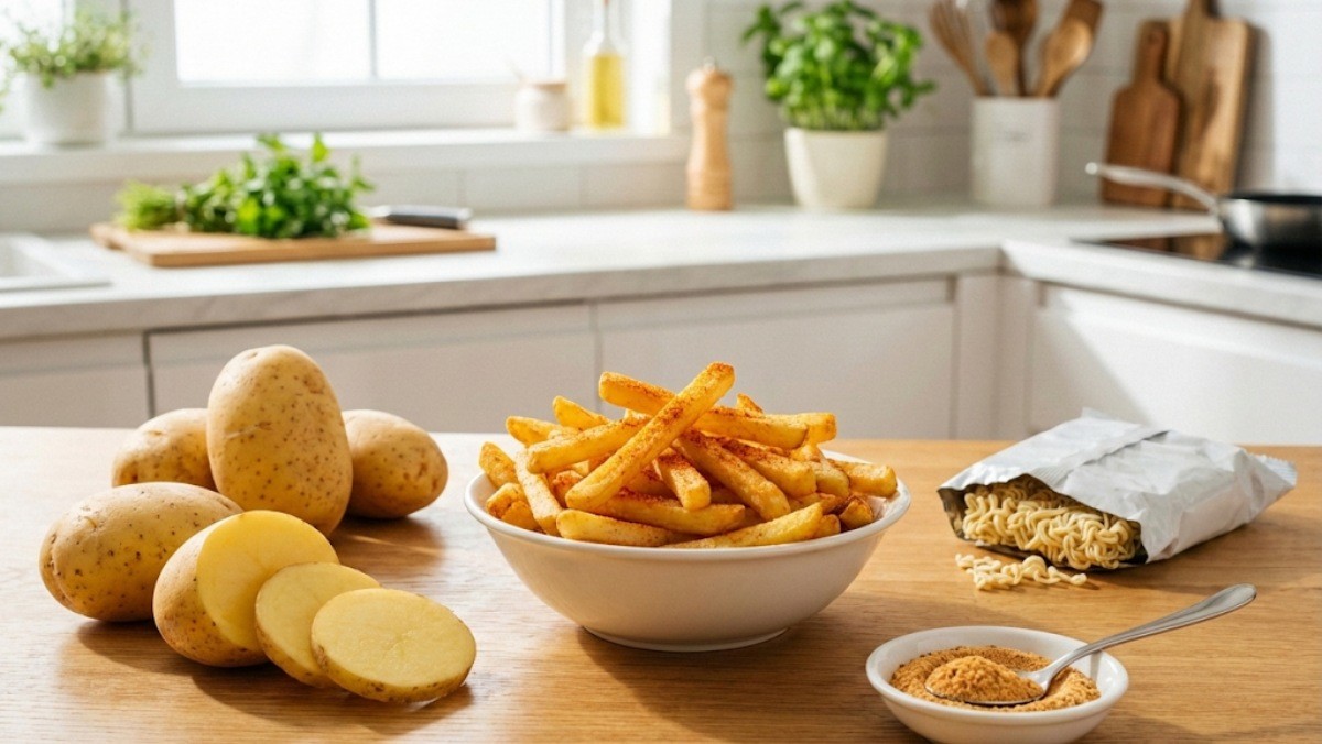 감자, 감자튀김, 라면스프 / 기사 내용을 바탕으로 제작한 AI 이미지