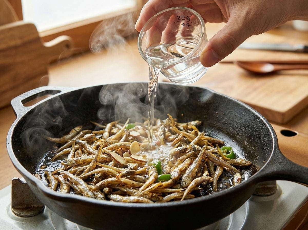 '멸치볶음에 소주를?!' 기사 내용 토대로 AI툴 활용해 제작한 자료사진.